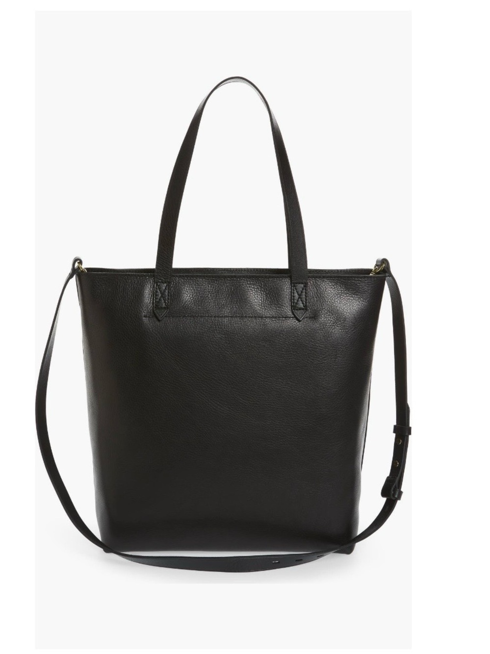 Madewell Black Leather Tote with Adjustable Strap